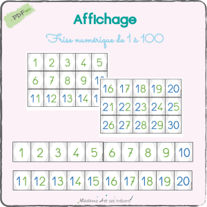 Frise numérique de 1 à 100