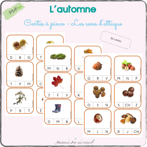L'automne - Cartes à pince des sons d'attaque