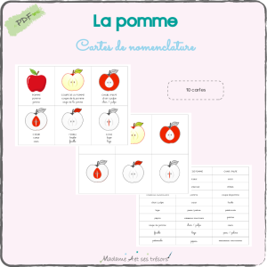 La pomme - Cartes de nomenclature