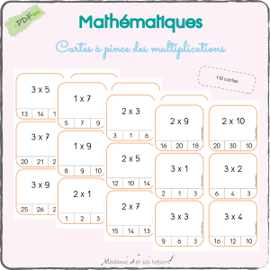 Cartes à pince des multiplications