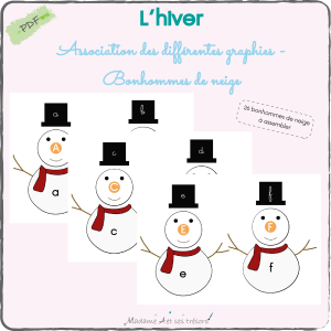 L'hiver - Association des différentes graphies Bonhommes de neige