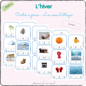 L'hiver - Cartes à pince des sons d'attaque