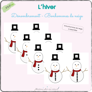 L'hiver - Dénombrement - Bonhommes de neige