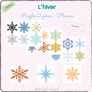 L'hiver - Puzzles 2 pièces Flocons