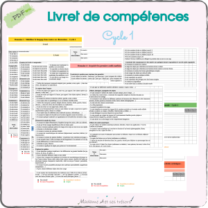 Livret de compétences - Cycle 1