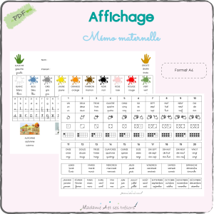 Mémo Maternelle Cycle 1