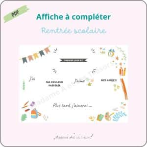 Affiche de Rentrée Scolaire à compléter